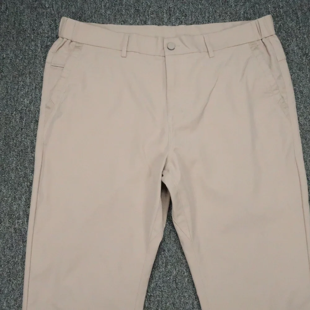 Jack Archer Pants Men 35x32 Oat Khaki Jetsetter Chino Straight Zip Pocket Travel